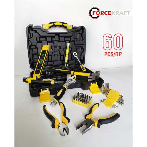 Набір інструментів 60 предметів 1/4 "(6гр.) (4-13мм) FORCEKRAFT FK-2601 Набір інструментів 60 предметів 1/4 "(6гр.) (4-13мм) FORCEKRAFT FK-2601