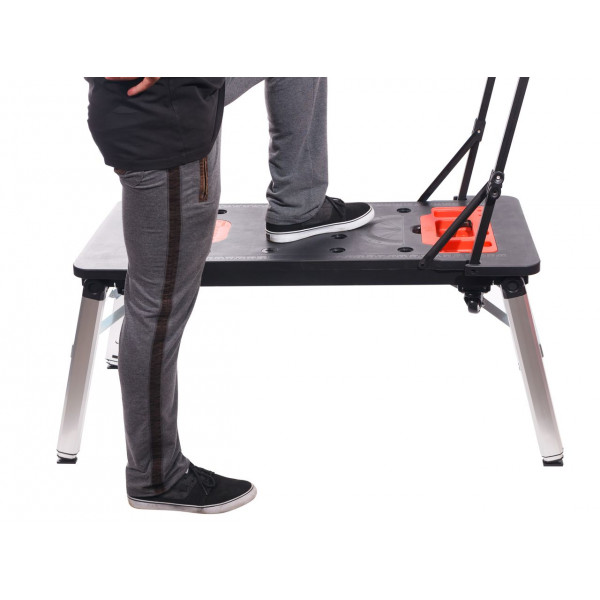 Верстат багатофункціональний, 7 в 1 (верстак-max нагр.150кг, візок-150кг, лісу-250кг, робоча платформа-108х45см, столярний козел, лежак, візок-платформ