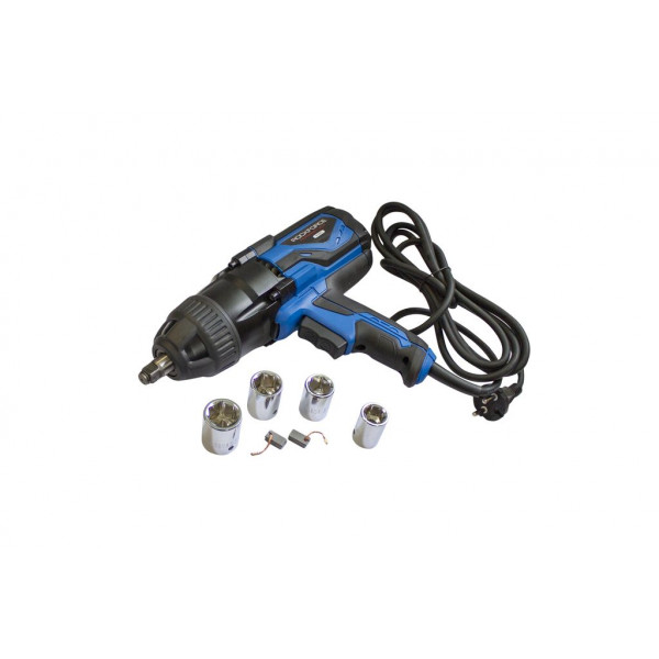 Гайковерт ударний електричний 1/2" 230V 1010W 500Нм з комплектом головок (17, 19, 21, 23мм) ROCKFORCE RF-03071