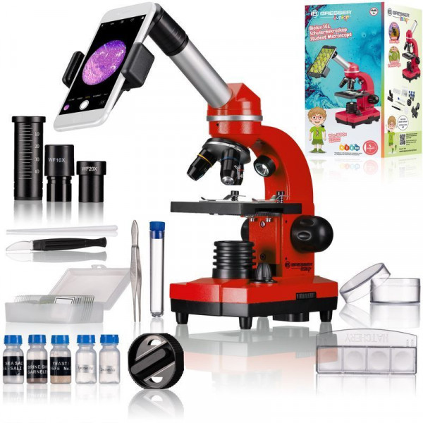 Мікроскоп Bresser Junior Biolux SEL 40x-1600x Red з адаптером для смартфона (8855600E8G000) (927061)