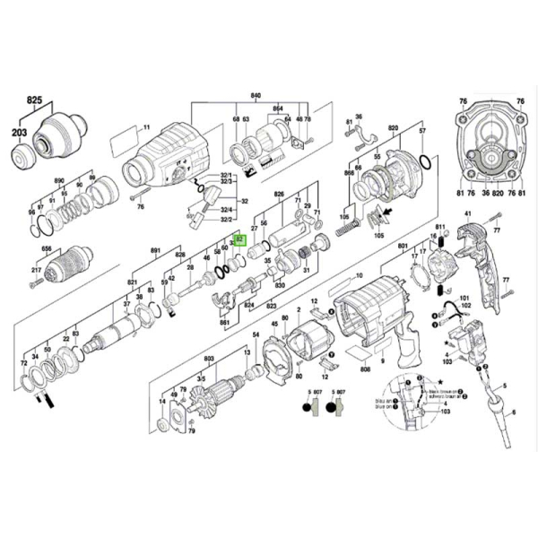 Перфоратор Bosch Professional GBH 240 F в чемодані з ШЗП 0611273000