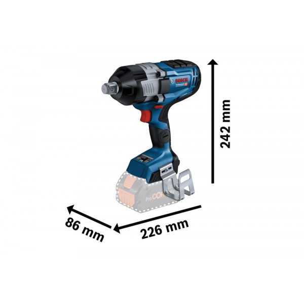 Гайковерт акумуляторний ударний GDS 18V-1600 HC Bosch + Bluetooth (2х8.0Ah АКБ та ЗУ) (06019M1002)
