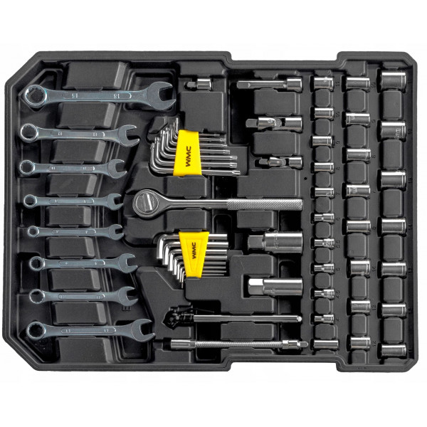 Набір інструментів 186 предметів 1/4'', 1/2''(6-гр.) (4-30мм) ''Дорожній кейс'' WMC186-3