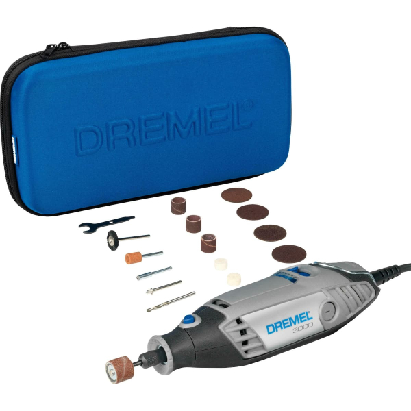 Багатофункціональний інструмент Dremel 3000-15 з 15 насадками, в м'якому кейсі F0133000JA