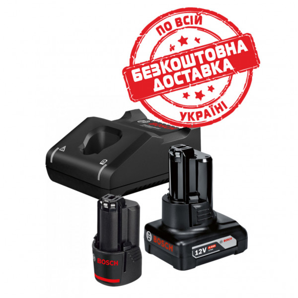 Акумулятори для електроінструментів Bosch GBA 12V 2.0 Ah та GBA 12V 4.0 Ah із з/п GAL 12V-40 1600A01NC9