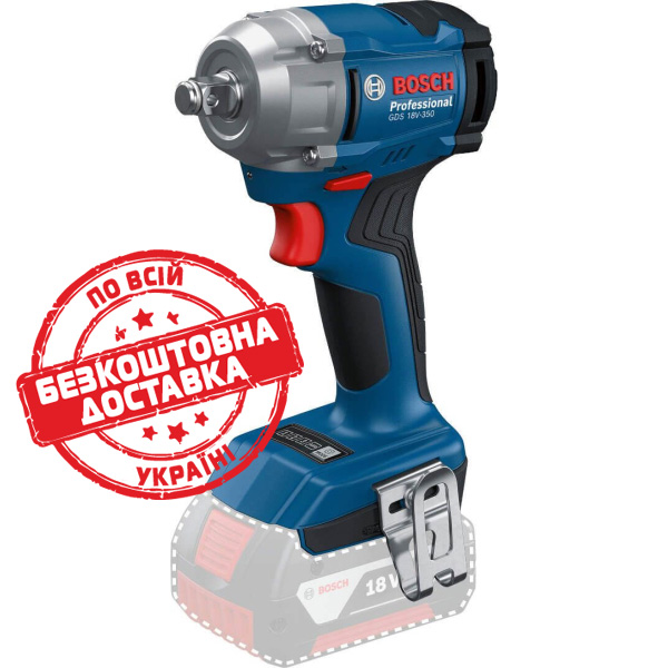 Акумуляторний ударний гайкокрут Bosch Professional GDS 18V-350 без акб та з/п, в картоні 06019M5020