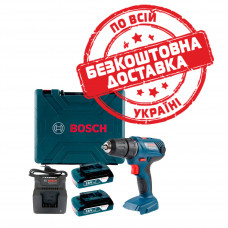 Акумуляторний дриль-шурупокрут Bosch GSR 180-Li Professional в чемодані з 2 акб GBA 18V 2 Ah та з/п GAL 18V-20 06019F8109
