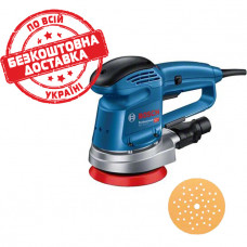 Ексцентрикова шліфмашина Bosch Professional GEX 34-125 з адаптером для пилососа та шліфлистом по дереву C470 0601372300