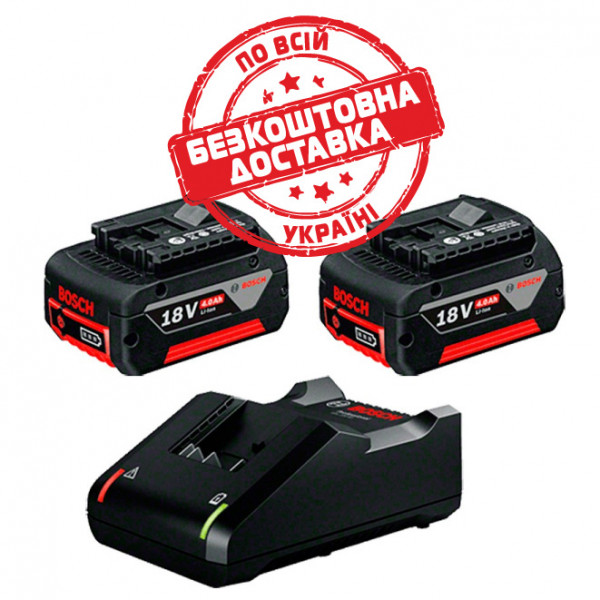 Акумулятор для електроінструментів Bosch GBA 18V 4.0 Ah, 2 шт і з/п GAL 18V-40 1600A019S0