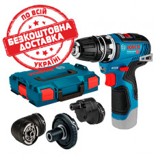 Безщітковий акумуляторний дриль-шурупокрут Bosch GSR 12V-35 FC Professional в L-Boxx 102 із 4 адаптерами, без акб та з/п 06019H3003