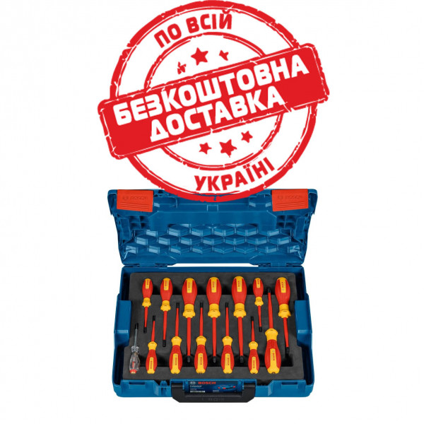 Набір ізольованих викруток Bosch Professional VDE змішаних в L-BOXX 102, 14 шт 1600A02NF9