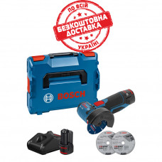 Болгарка акумуляторна Bosch Professional GWS 12V-76 в L-Boxx 102 з 2 акб GBA 12V 3.0Ah та з/п GAL 12V-40 06019F200B