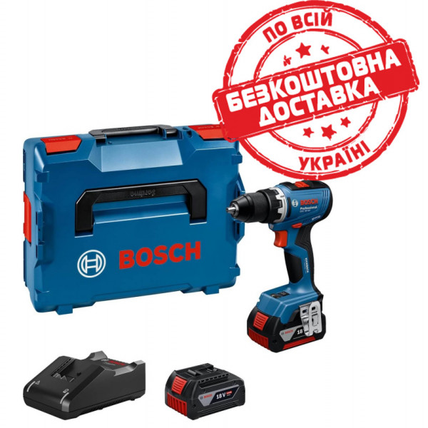 Акумуляторний дриль-шурупокрут Bosch Professional GSR 18V-65 з 2 акб GBA 18V 5 Ah і з/п GAL 18V-40, в L-BOXX 136 06019N3203
