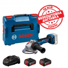 Акумуляторна кутова шліфмашина Bosch Professional GWS 18V-11 з 2 акб GBA 18V 5 Ah та з/п GAL 1880 CV, в L-BOXX 136 06019N4103