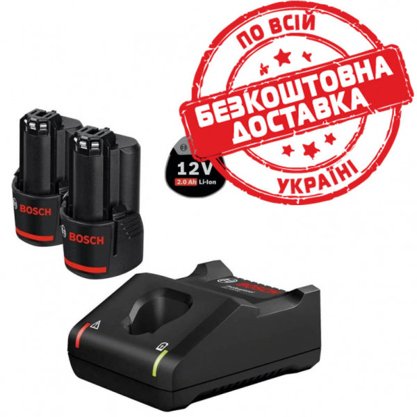 Акумулятор для електроінструментів Bosch GBA 12V 2.0 Ah, 2 шт і з/п GAL 12V-40 1600A019R8