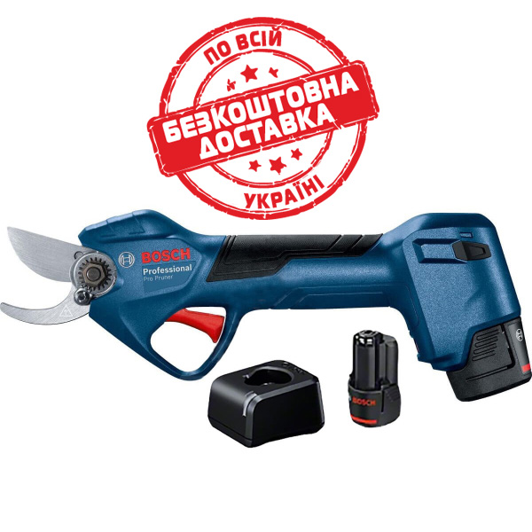 Акумуляторні садові ножиці Bosch Professional Pro Pruner, 2 акб GBA 12V 3.0Ah і з/п GAL 12V-20 06019K1021