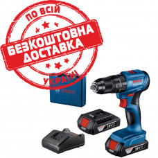 Акумуляторний ударний дриль-шурупокрут Bosch GSB 185-LI Professional із 2 акб GBA 18V 2.0Ah, з/п GAL 18V-20 у кейсі 06019K3100