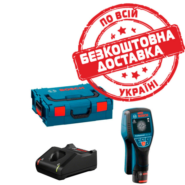 Універсальний детектор Bosch Professional D-tect 120 в L-Boxx 136 з 1 акб GBA 12V 2.0Ah та з/п GAL 12V-40 0601081301