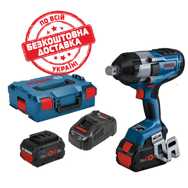 Акумуляторний ударний гайковерт Bosch Professional GDS 18V-1050 H у L-Boxx із 2 акб ProCore 18V 8.0Ач і з/п GAL 1880 CV 06019J8502