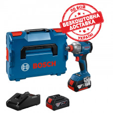 Акумуляторний ударний гайкокрут Bosch Professional GDX 18V-285 з 2 акб GBA 18V 4 Ah та з/п GAL 18V-40, в L-BOXX 06019N2102