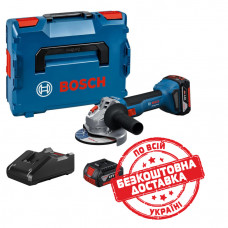 Акумуляторна кутова шліфмашина Bosch GWS 18V-8 Professional з 2 акб GBA 18V 5 Ah та з/п GAL 18V-40, в L-BOXX 136 06019N9003