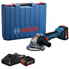 Акумуляторна кутова шліфмашина Bosch Professional GWS 18V-8 з 2 акб GBA 18V 4 Ah та з/п GAL 18V-40, в кейсі 06019N9020
