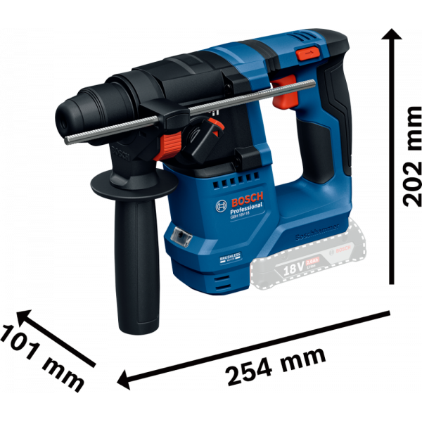 Комбінований комплект Bosch Professional 18V GSB + GBH + GWS + 2x акумулятори 4.0 Ah (0615A500AG)