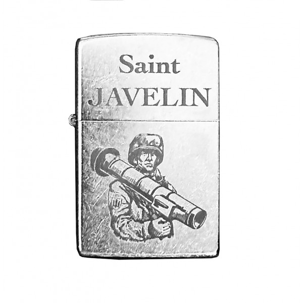 Запальничка бензинова Zippo Ukraine Classic Street Chrome гравіювання  Saint Javelin хром (207 J)