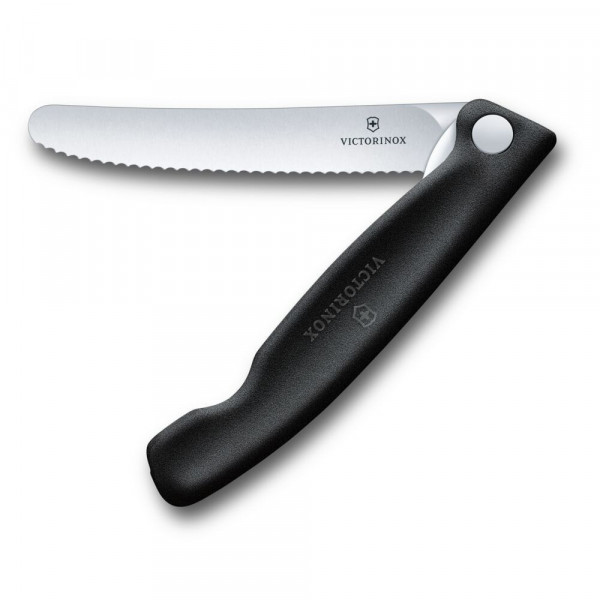 Складаний ніж для пікніка Victorinox Swiss Classic 11см хвил чорн 6.7833.F