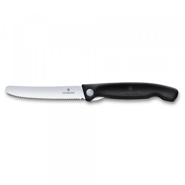 Складаний ніж для пікніка Victorinox Swiss Classic 11см хвил чорн 6.7833.F