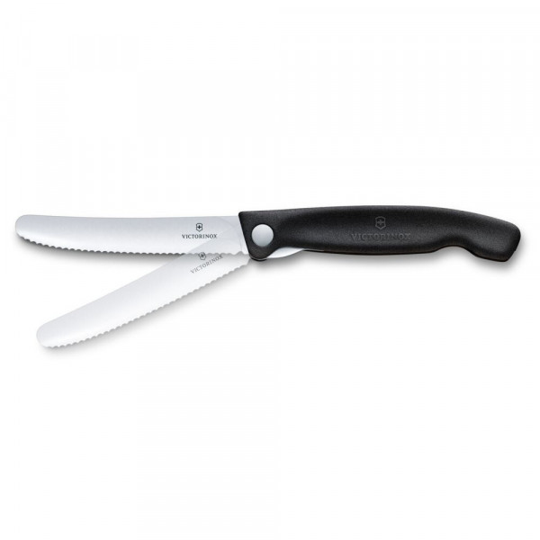 Складаний ніж для пікніка Victorinox Swiss Classic 11см хвил чорн 6.7833.F