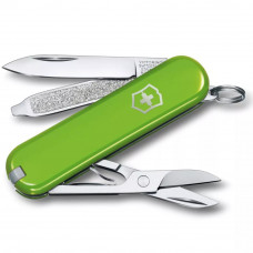 Складаний ніж брелок 58ммVictorinox CLASSIC SD Smashed Avocado 2 шари, 7 функцій салатний (0.6223.43)