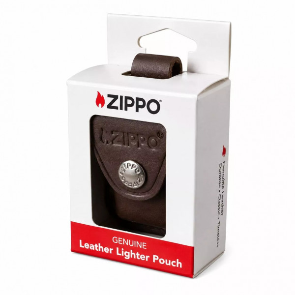 Чохол з петлею на кнопц LPLB для запальничкі ZIPPO шкіра Коричневий (67011)