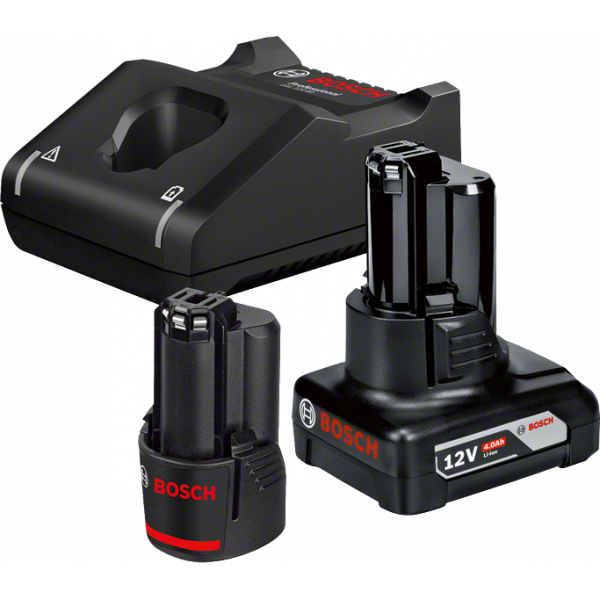 Комплект акумуляторів Li-ion Bosch GBA 12V, 2 А/г + 4 А/г та зарядка AL 12V-40 (1600A01NC9)