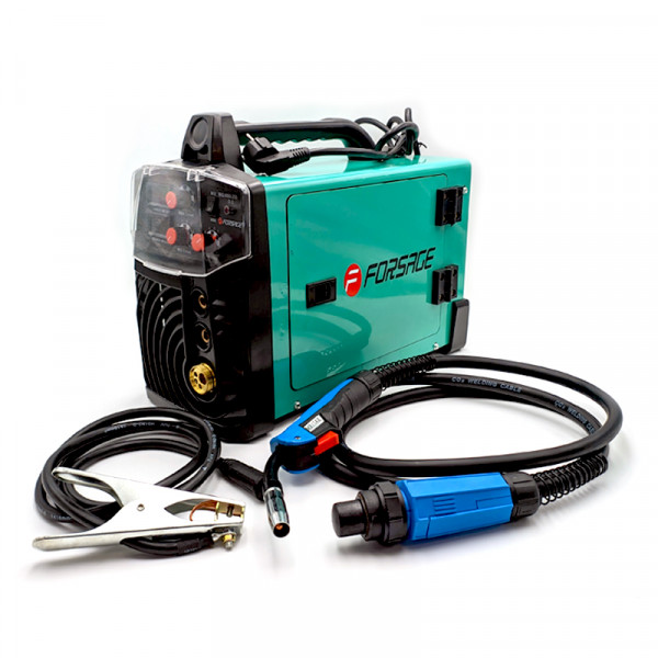 Зварювальний апарат Profi MIG, MMA (220V, 7.2кВт, 20-250А, електрод 1,6-5мм, дріт 0.6-1мм, к-т потужності 0.98, раб. цикл 60%, IP2IS) з аксесуарами FORSAGE F-MIG/MMA250