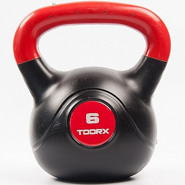 Гиря вінілова Toorx PVC 6 кг Black/Orange (KRP-6) (931126)