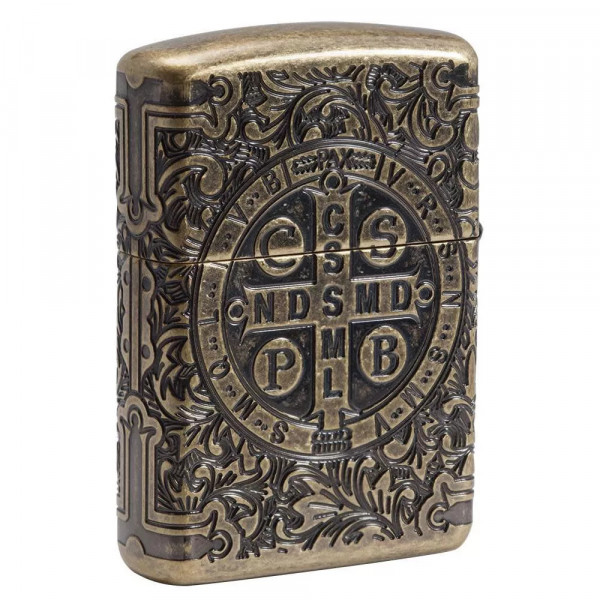 Запальничка армована бензинова Zippo Armor® St. Benedict Antique Brass (29719) Запальничка армована бензинова Zippo Armor® St. Benedict Antique Brass (29719)