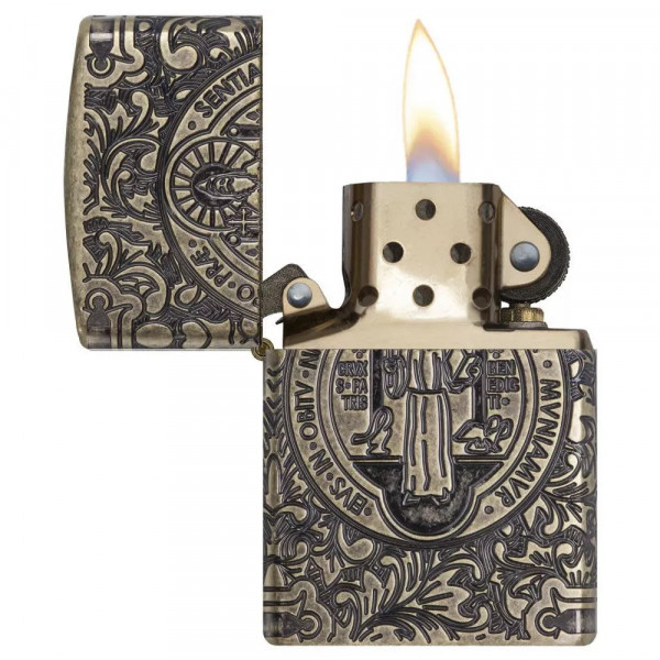 Запальничка армована бензинова Zippo Armor® St. Benedict Antique Brass (29719) Запальничка армована бензинова Zippo Armor® St. Benedict Antique Brass (29719)