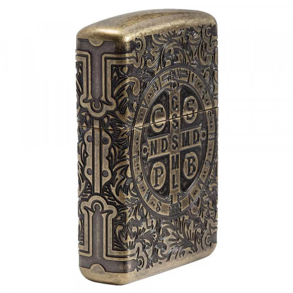 Запальничка армована бензинова Zippo Armor® St. Benedict Antique Brass (29719) Запальничка армована бензинова Zippo Armor® St. Benedict Antique Brass (29719)