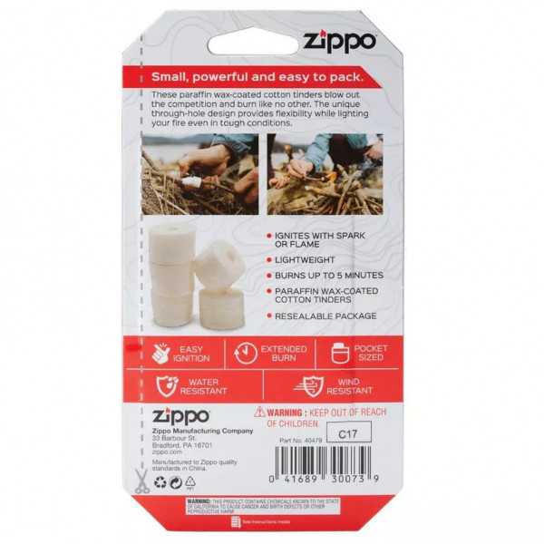 Трути для розведення вогню 10 шт Zippo Easy Spark Tinder, блістер на картоні (2007559)