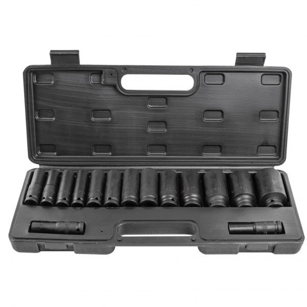 Набір головок ударних глибоких 15пр. 1/2" 6-гранна (10-36мм) Partner PA-4166D-5MPB