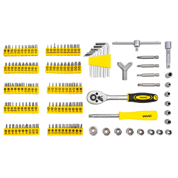Набір інструментів 130 предметів 1/4" WMC TOOLS 20130 Набір інструментів 130 предметів 1/4" WMC TOOLS 20130