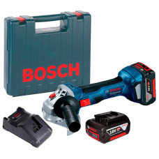 Акумуляторна безщіткова кутова шліфмашина Bosch Professional GWS 180-LI з 2 акб GBA 18V 4,0 Ah та з/п GAL 18V-40 06019H9021
