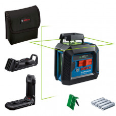 Лазерний нівелір Bosch Professional GLL 2-20 G із тримачем, стельовим кріпленням і 4 батарейками 0601065000