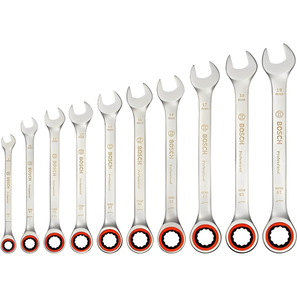 Набір гайкових ключів з храповиком, 10 шт Bosch (1600A02AU0)