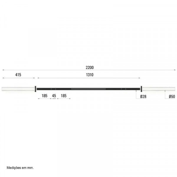Гриф для штанги Toorx Max 450 Kg Cross Challenge 220 см 50 мм (BO-450) 932179