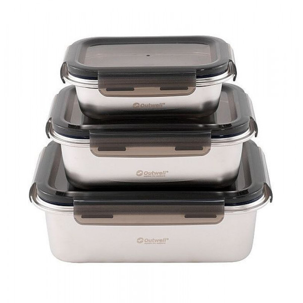 Набір харчових контейнерів із нержавіючої сталі Outwell Camper Food Box Set 3 шт (651210) (931593)