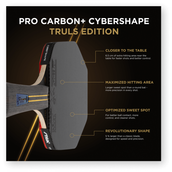 Ракетка для настільного тенісу Stiga Pro Carbon Plus Cybershape Truls Edition 5 Star FL (1215-1306-35) 932354