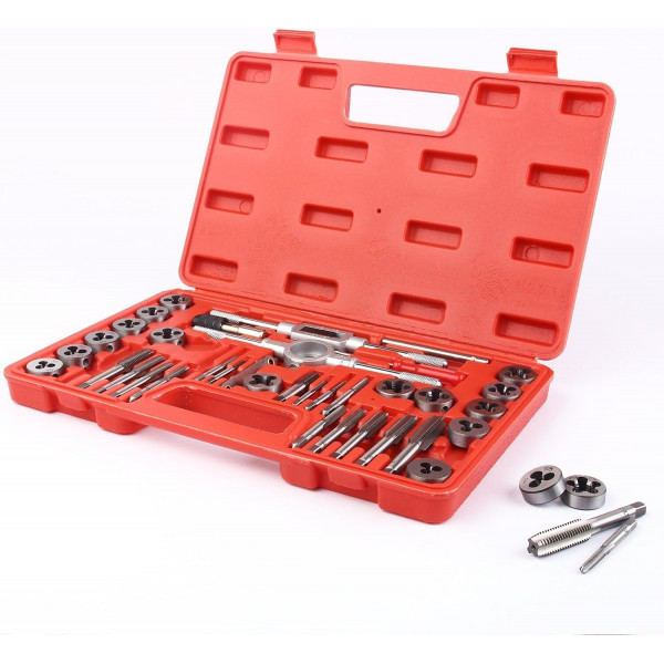 Набор метчиков и плашек метрический 40 пр. REWOLT T1136 Набор метчиков и плашек метрический 40 пр. REWOLT T1136