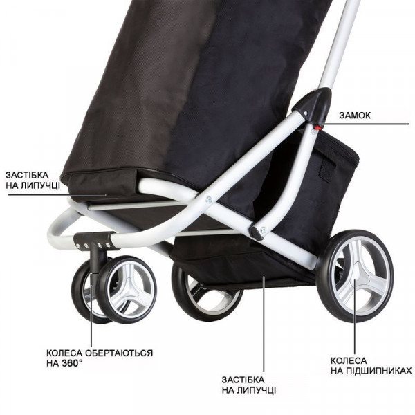 Сумка-візок ShoppingCruiser 3 Wheels Black (604349) (927303)